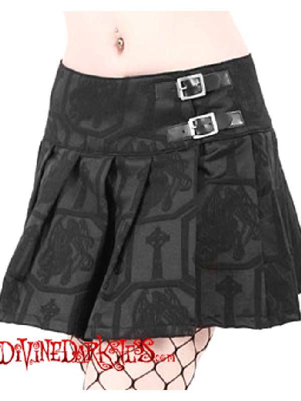 Brocade Cross Rok S - DivineDarkness- Online shop voor Gothic en Alternatieve Kleding!